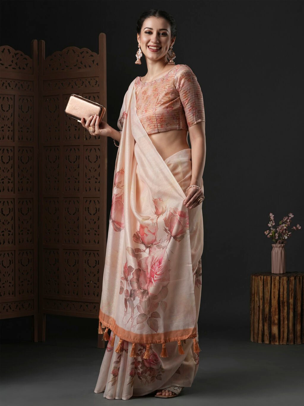 Peach Saree - Image 3