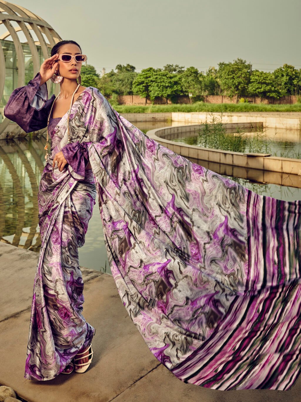 Image of Purple Silk Saree
