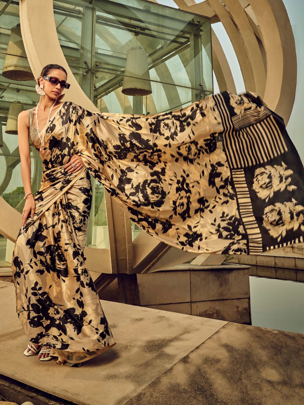 showcasing the beauty and craftsmanship of Silk Saree.