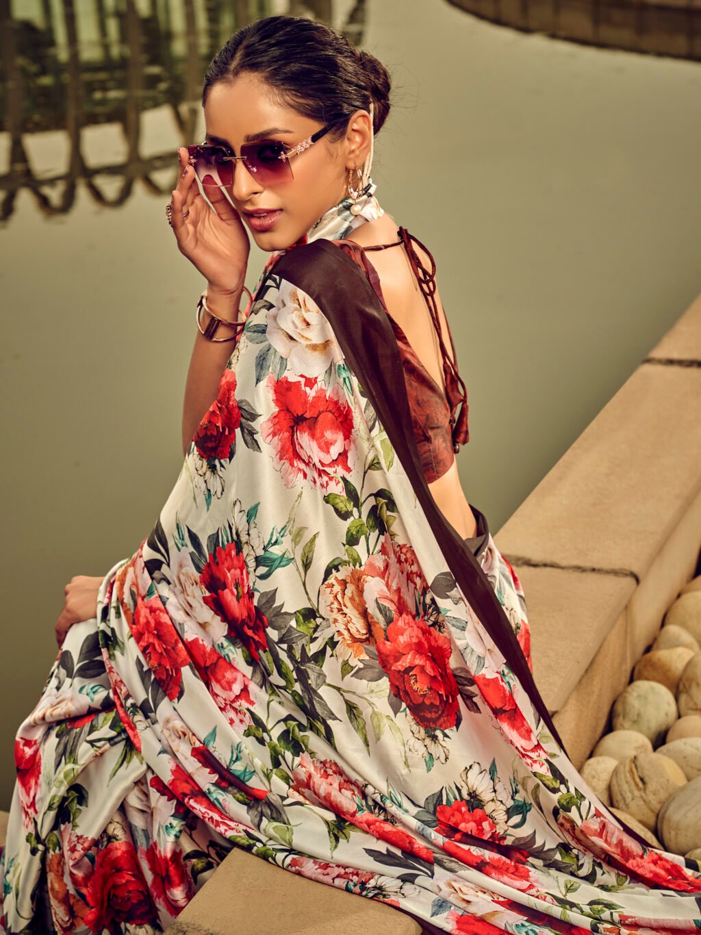 showcasing the beauty and craftsmanship of Festive Saree.
