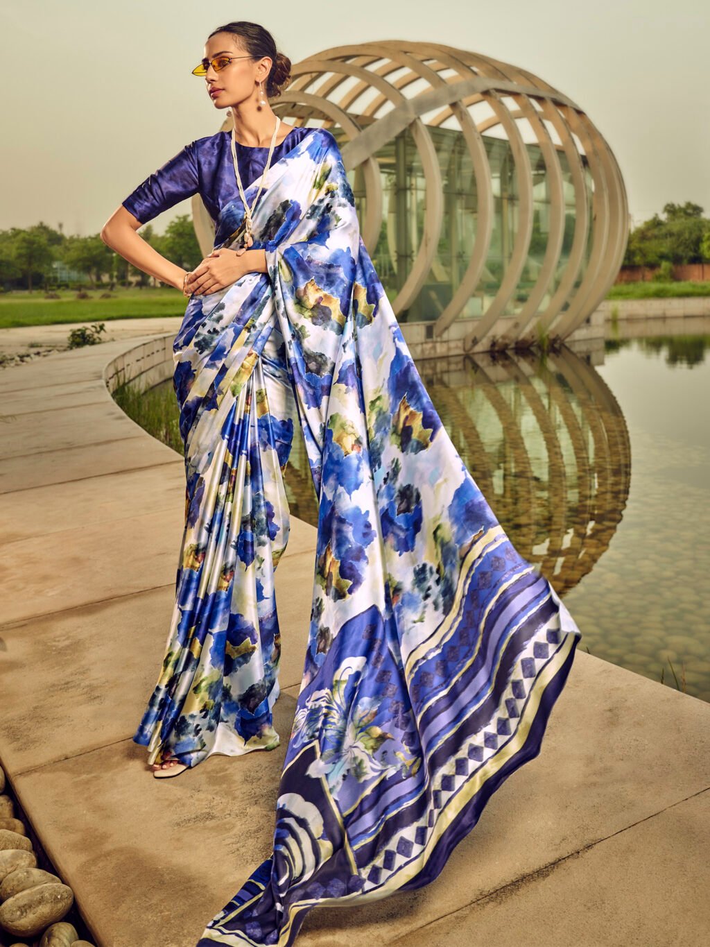 Image of Off White Silk Saree