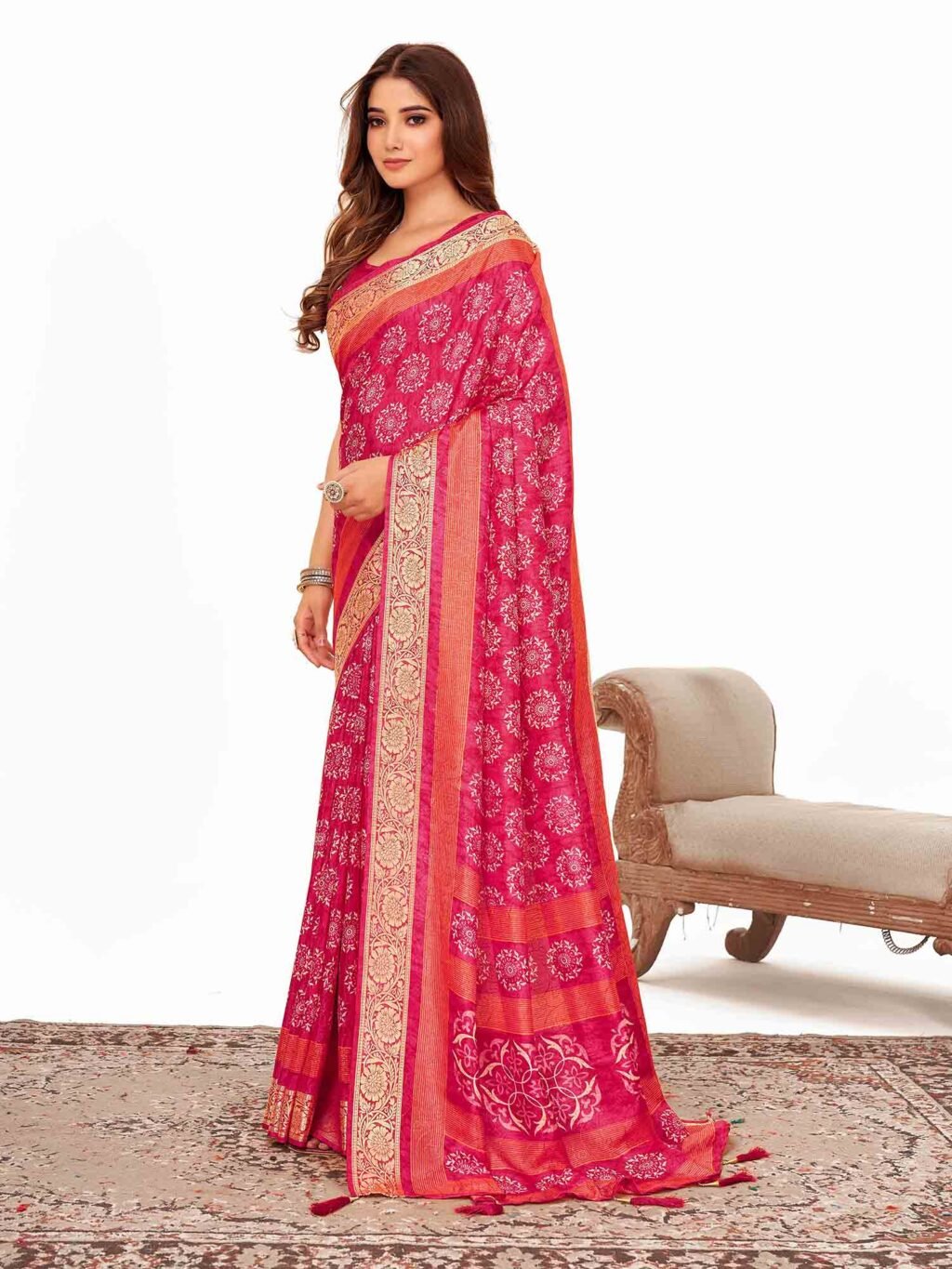 showcasing the beauty and craftsmanship of Silk Saree.