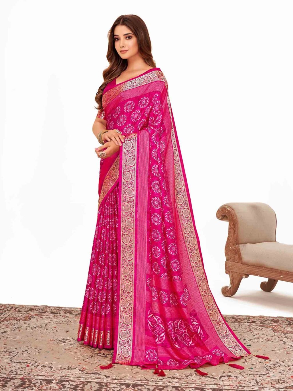 showcasing the beauty and craftsmanship of Designer Saree.