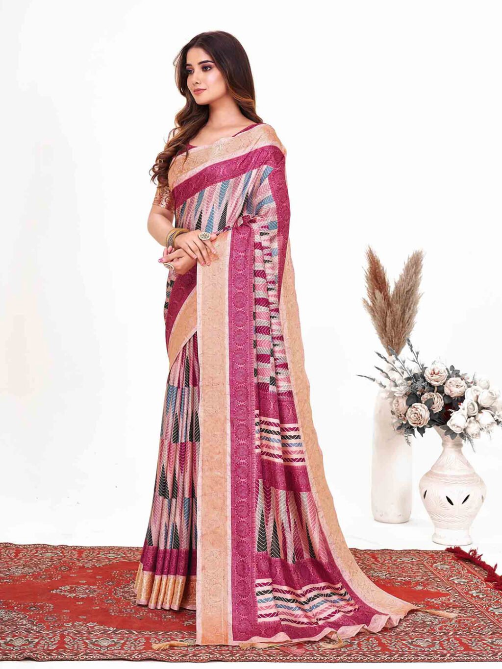 showcasing the beauty and craftsmanship of Party Wear Saree.