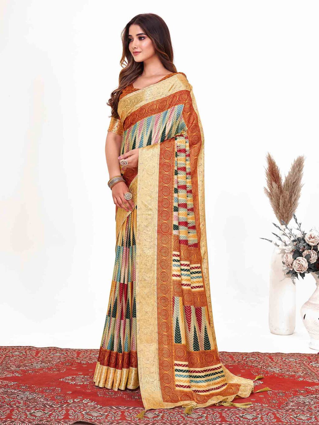 showcasing the beauty and craftsmanship of Party Wear Saree.