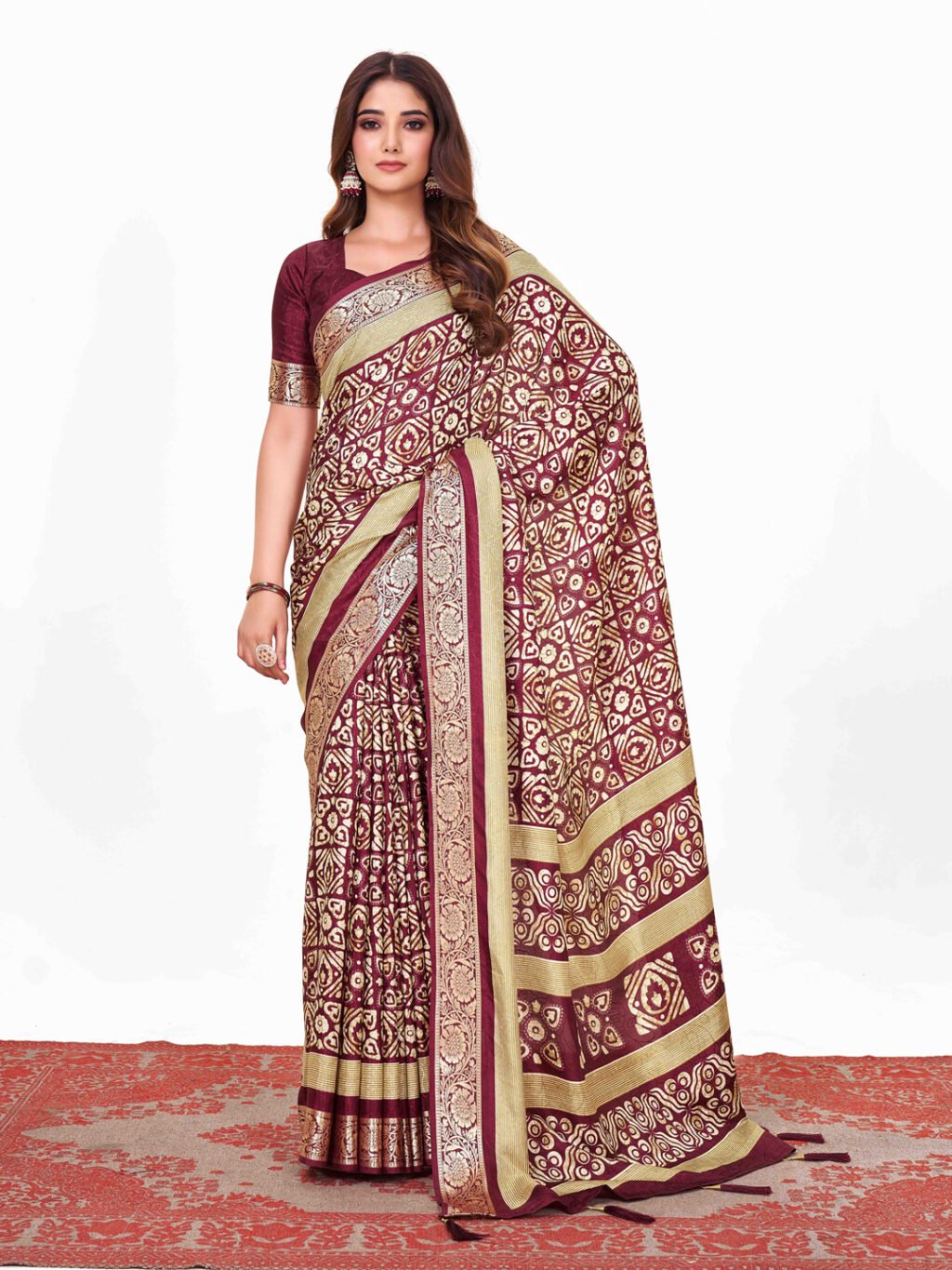 Image of Magenta Silk Saree