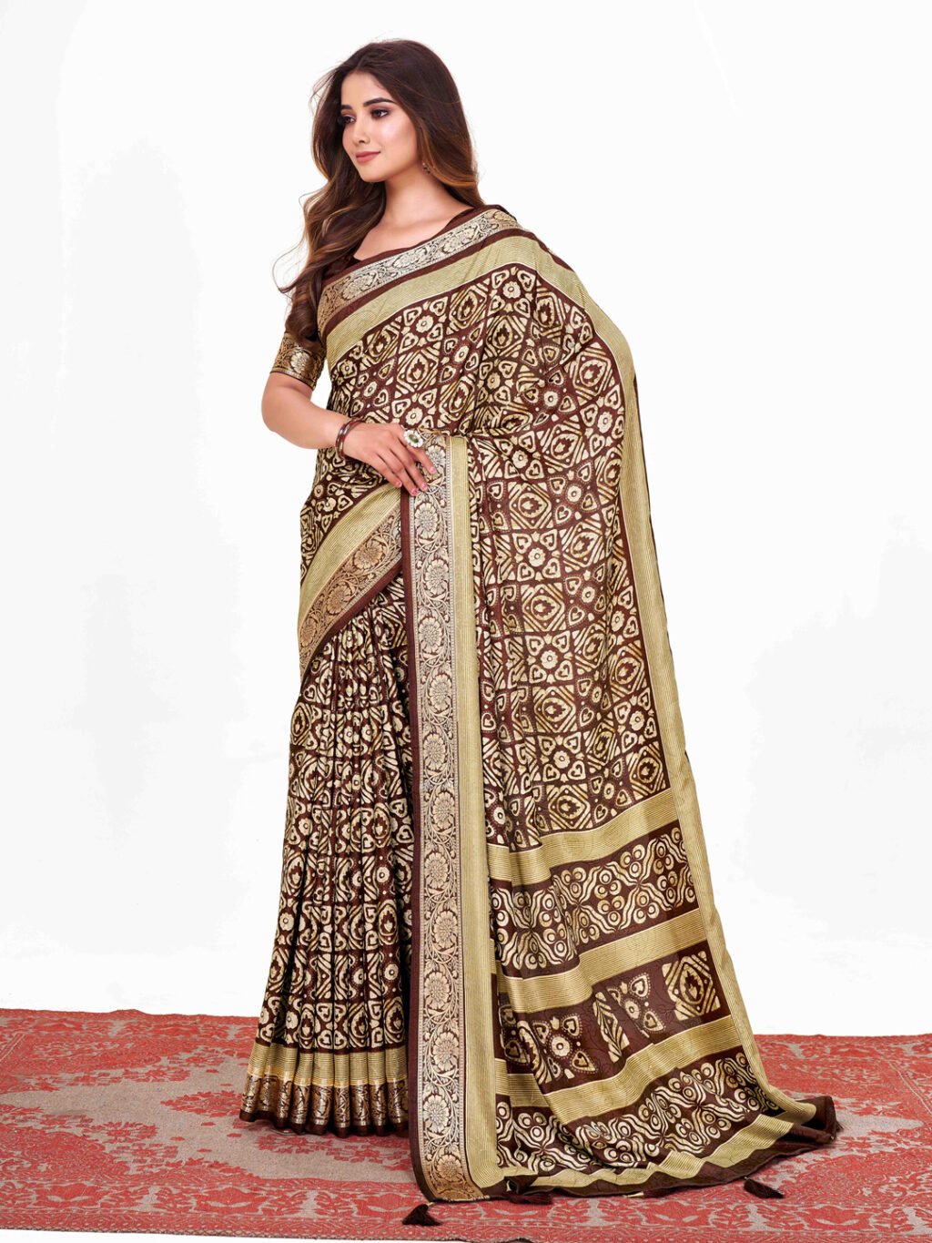 showcasing the beauty and craftsmanship of Festive Saree.