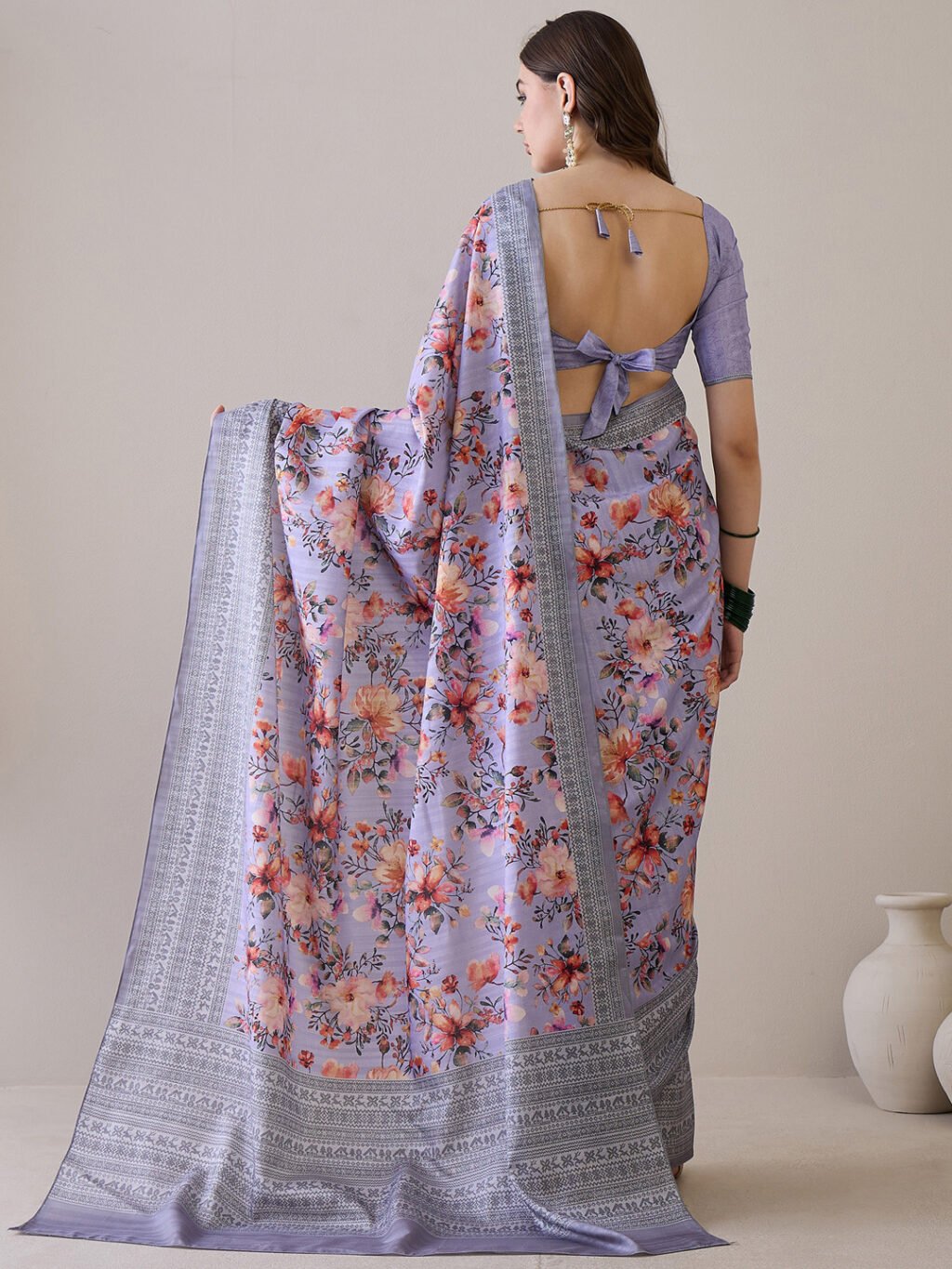 showcasing the beauty and craftsmanship of Party Wear Saree.