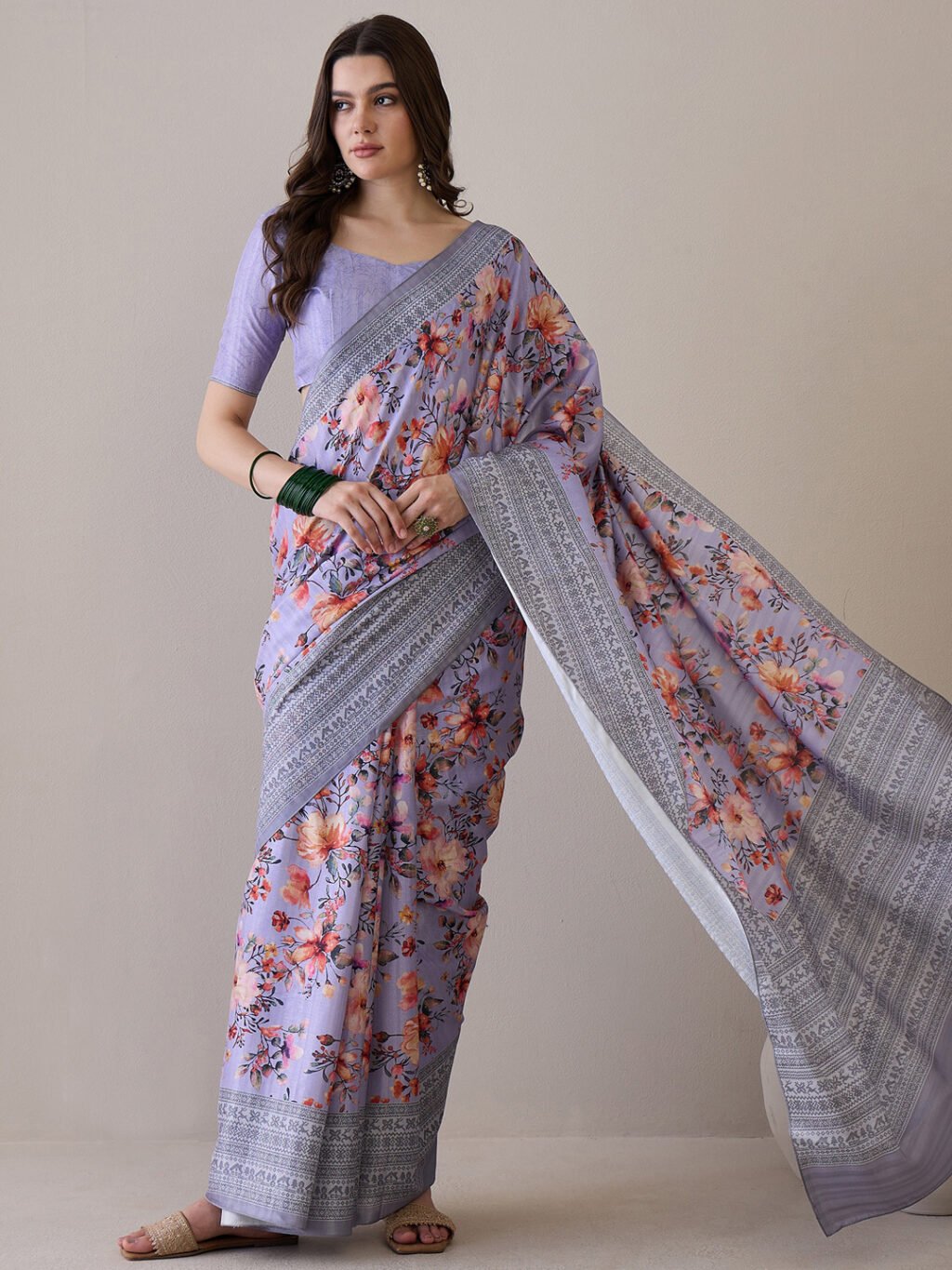 Image of Lavendar Silk Saree