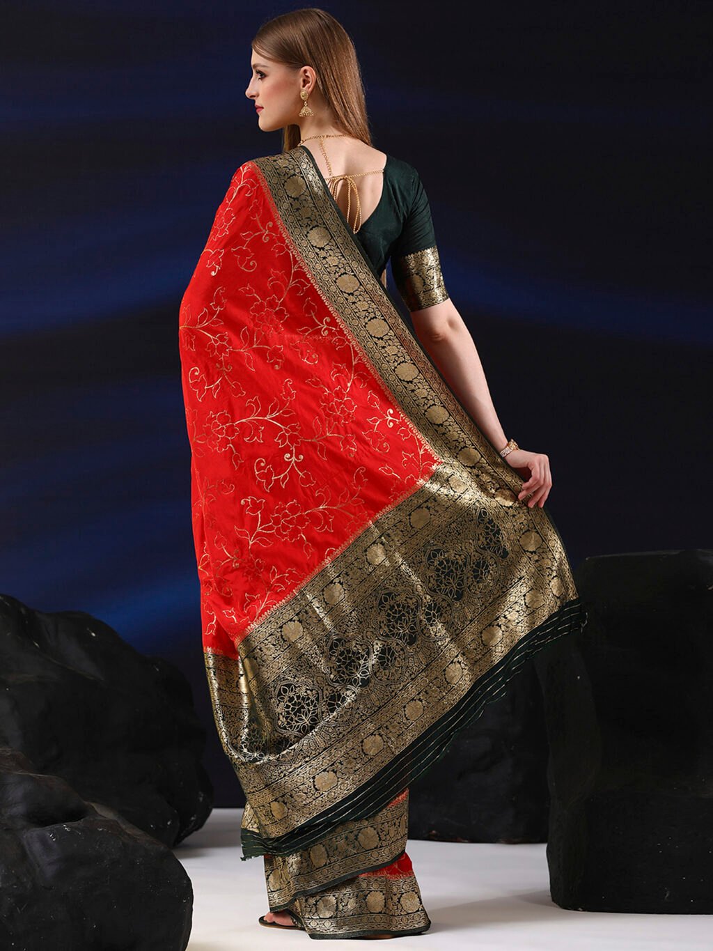 showcasing the beauty and craftsmanship of Designer Saree.