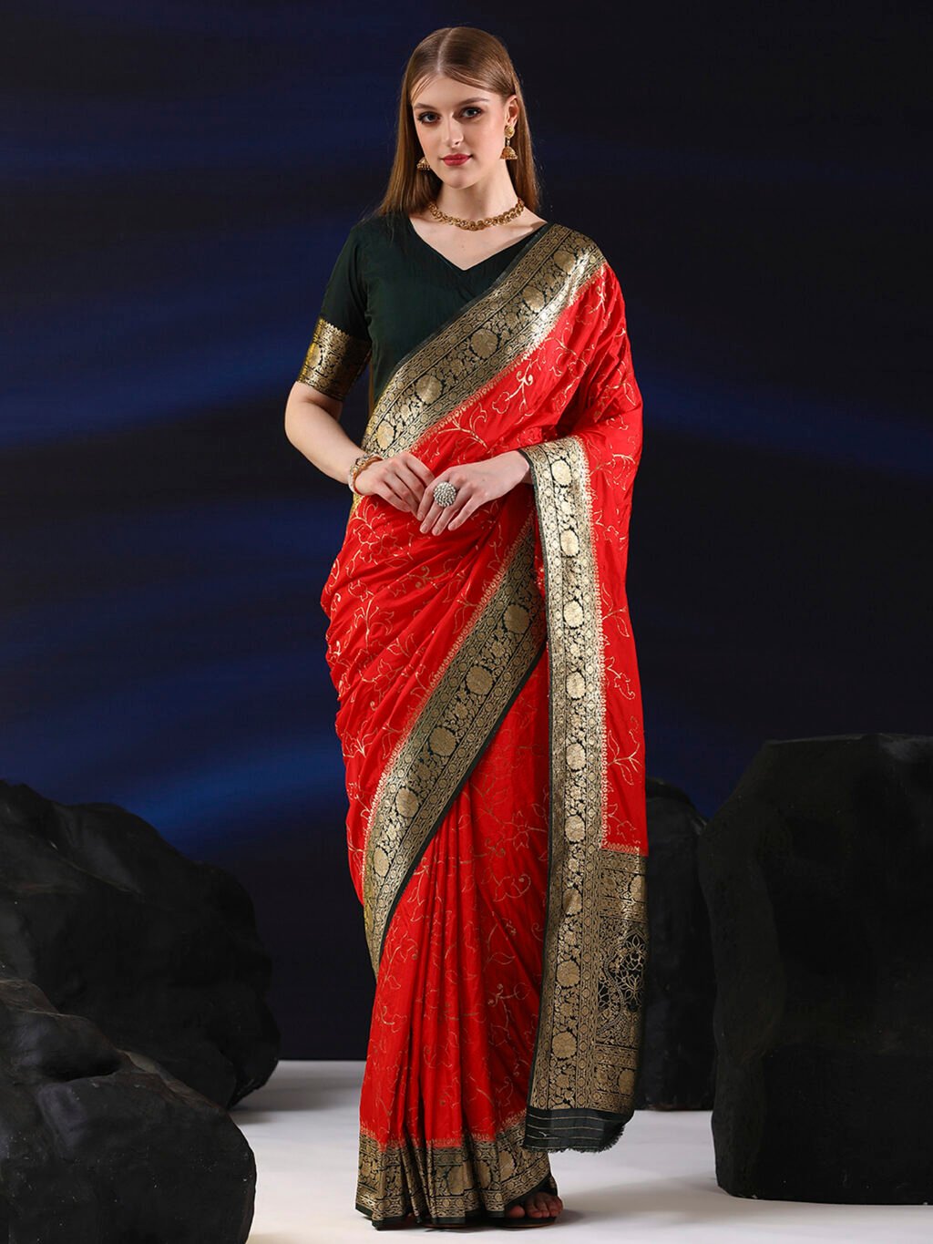 Image of Red Silk Saree