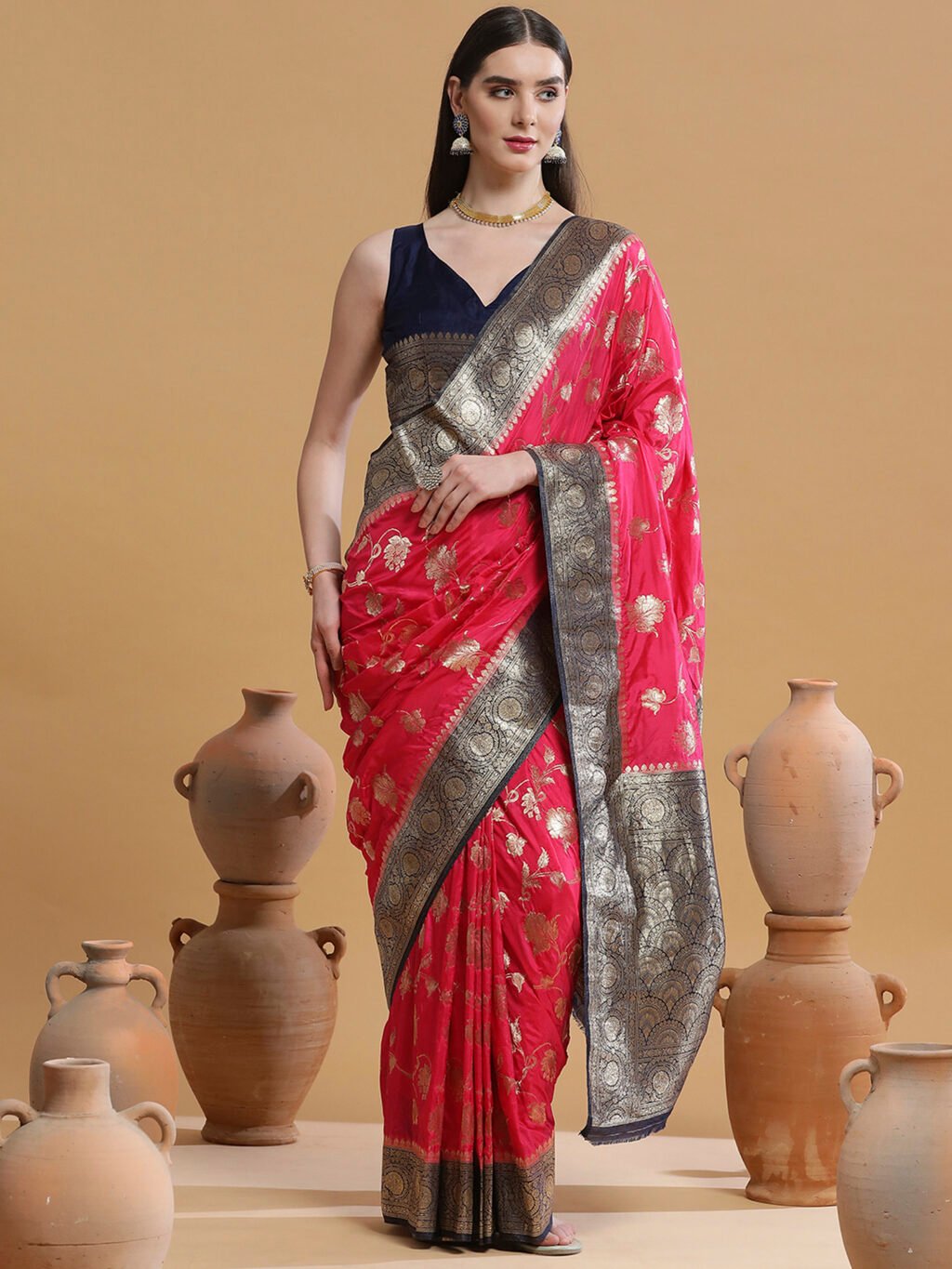 showcasing the beauty and craftsmanship of Silk Saree.