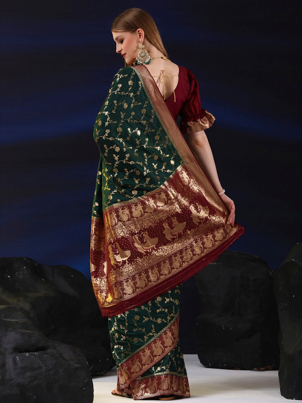 showcasing the beauty and craftsmanship of Festive Saree.