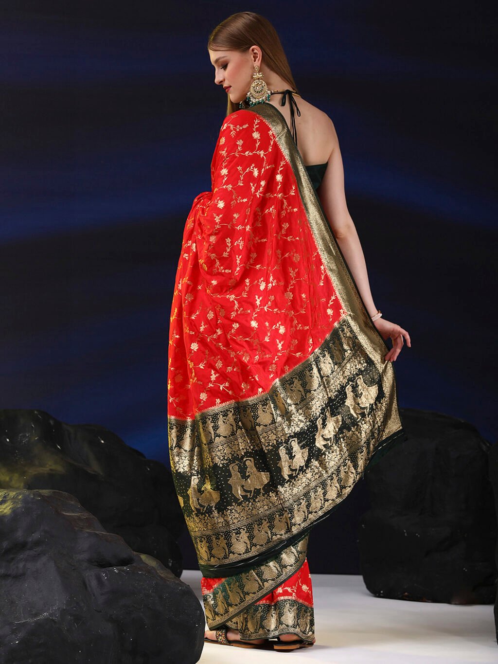 showcasing the beauty and craftsmanship of Party Wear Saree.