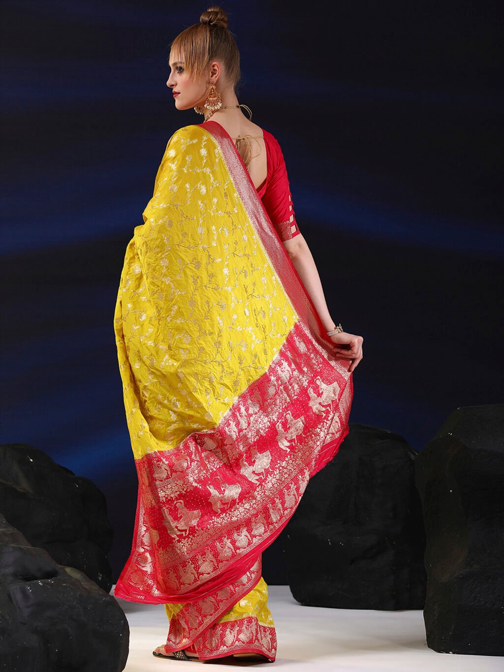 showcasing the beauty and craftsmanship of Party Wear Saree.