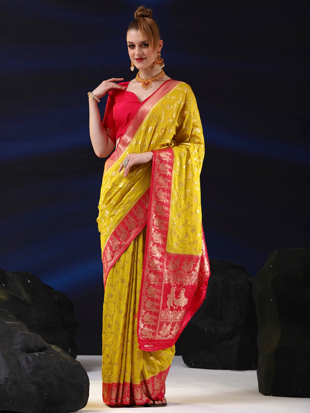 Image of Yellow Silk Saree