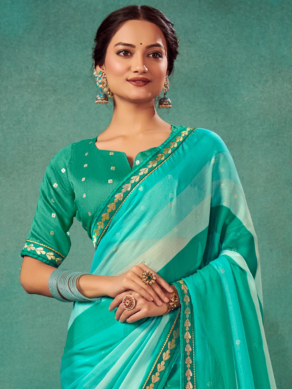 showcasing the beauty and craftsmanship of Designer Saree.