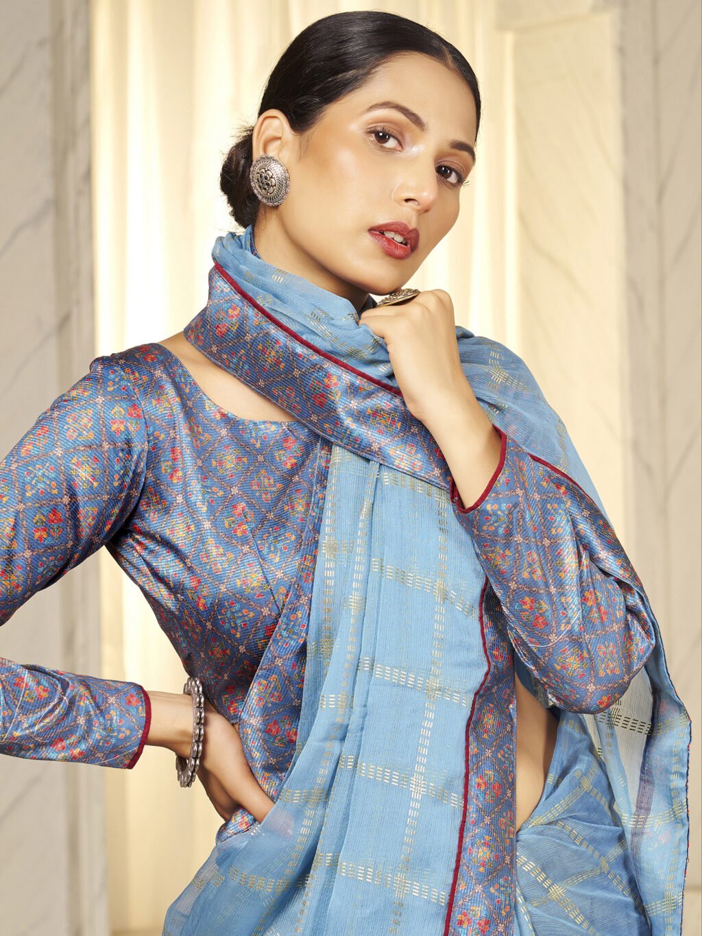 showcasing the beauty and craftsmanship of Festive Saree.