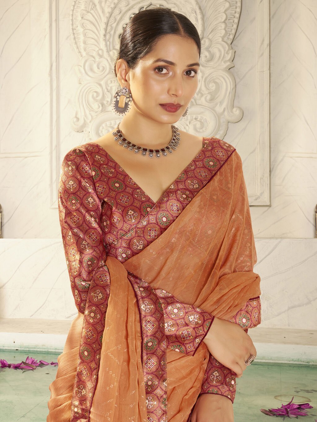showcasing the beauty and craftsmanship of Designer Saree.