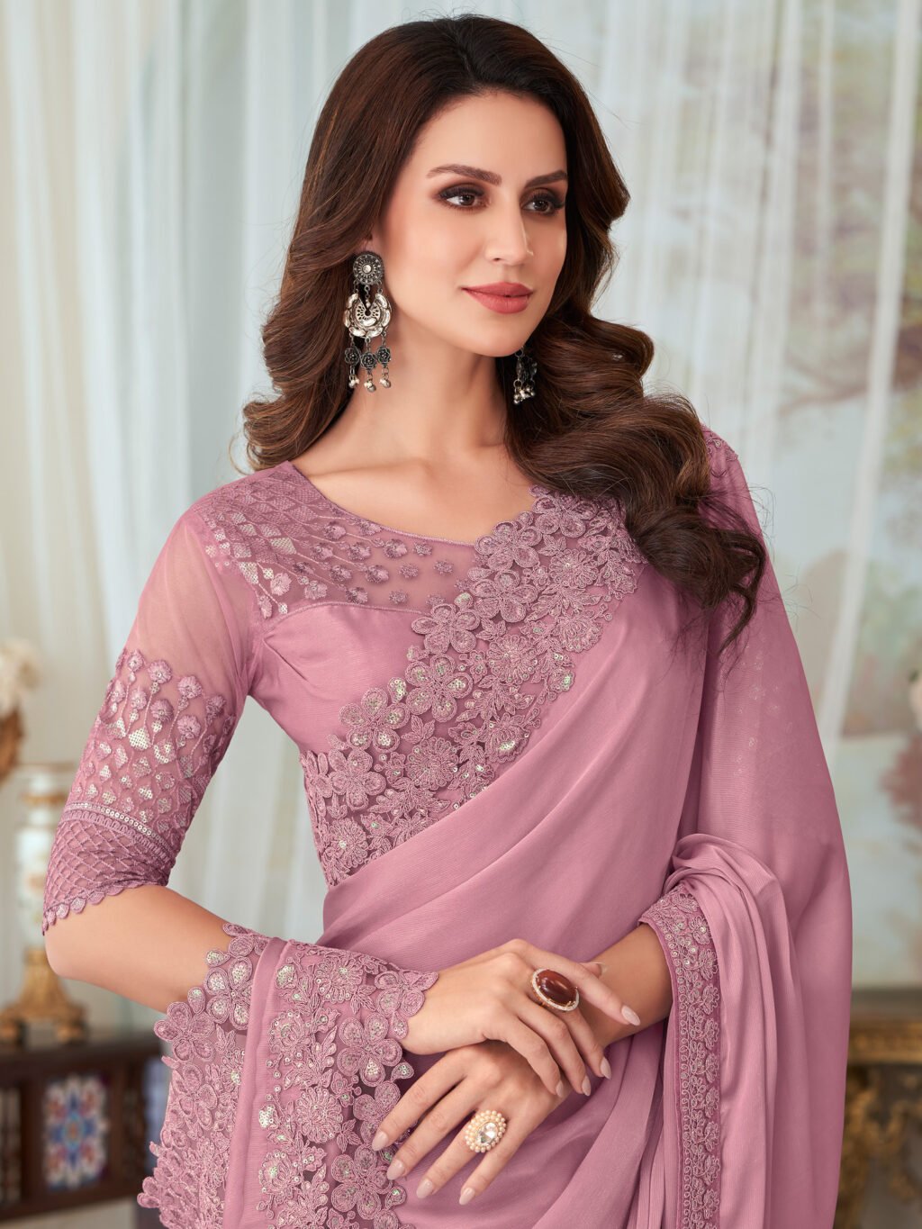 showcasing the beauty and craftsmanship of Silk Saree.