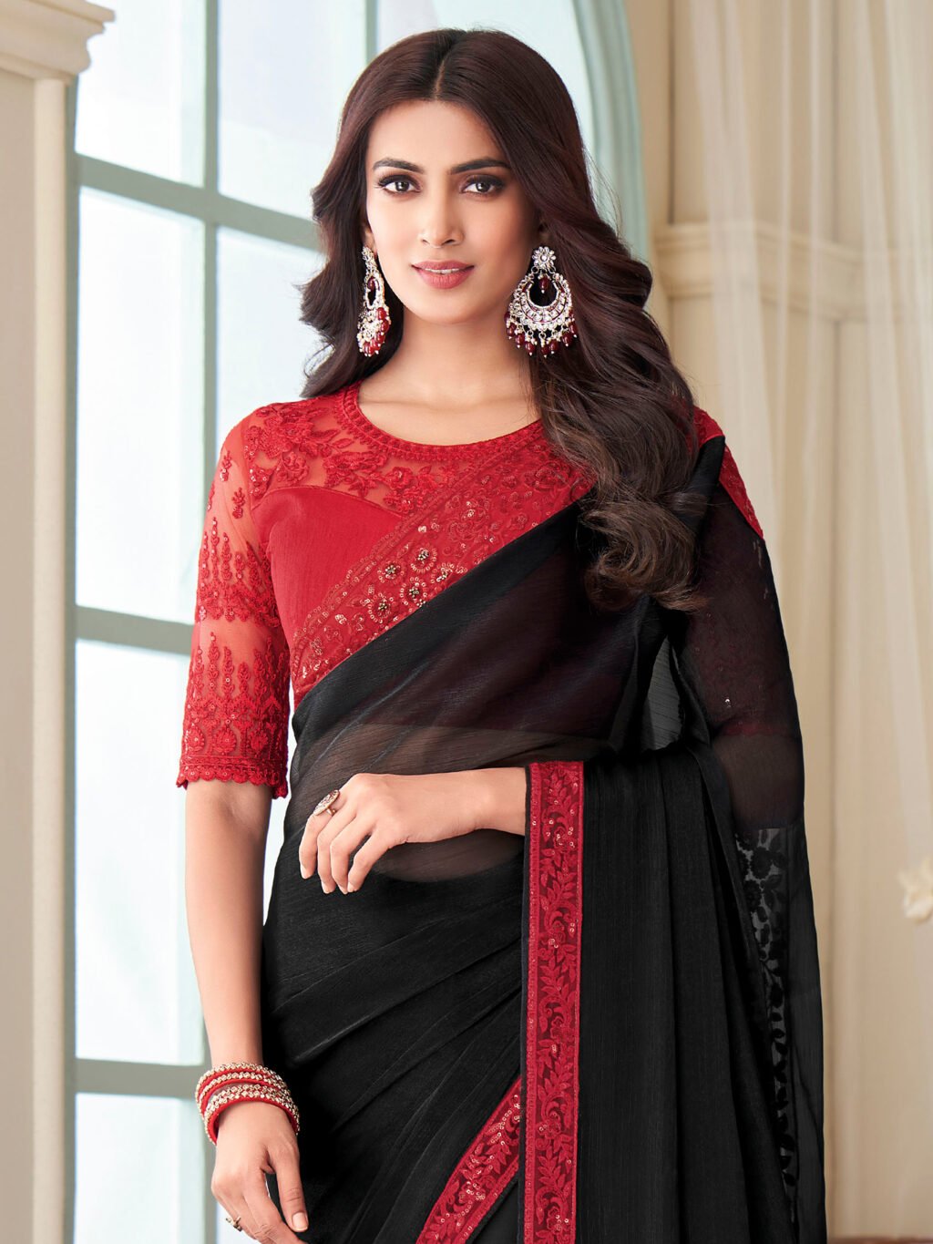Black Silk Saree - Image 3
