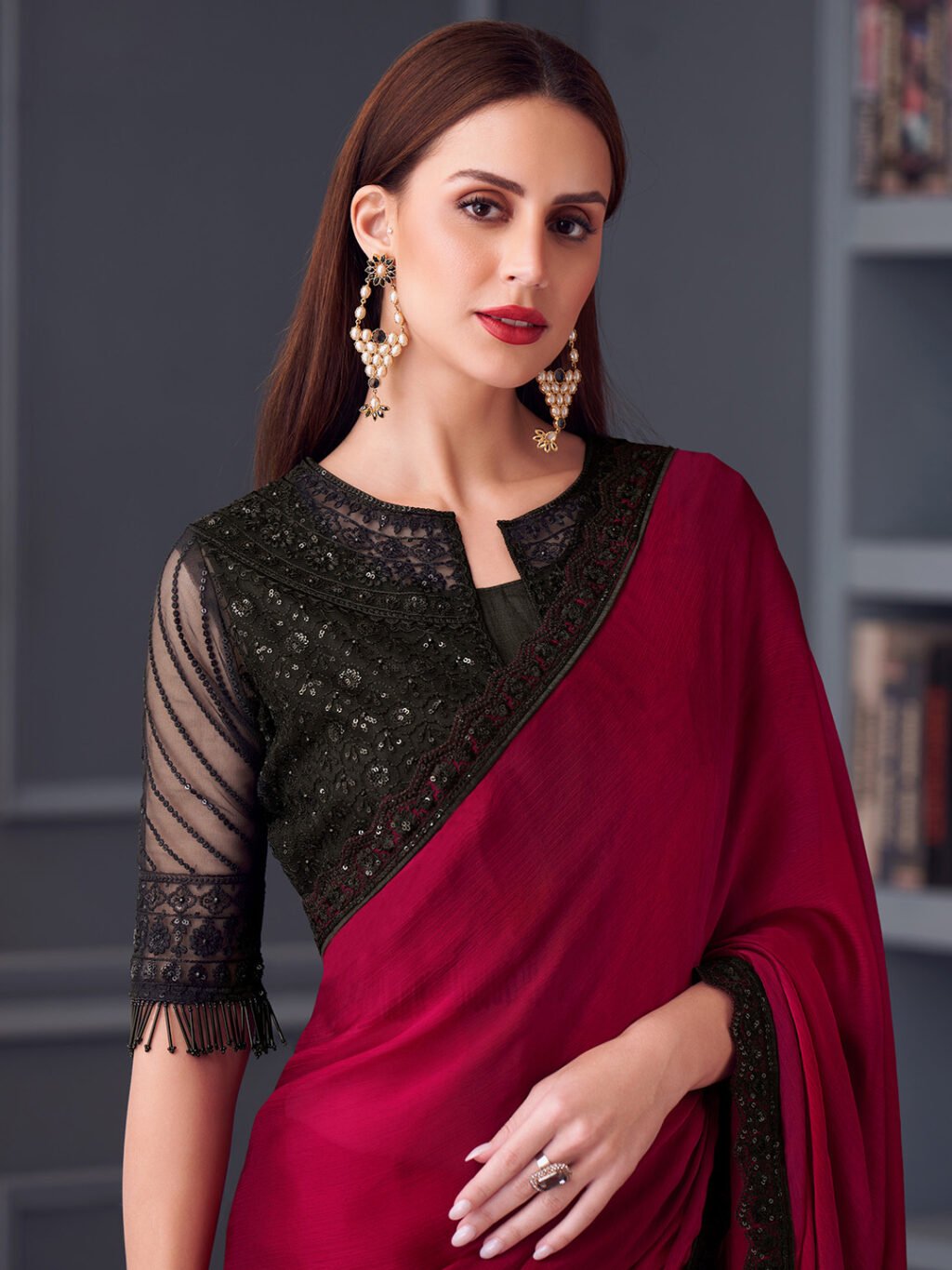 showcasing the beauty and craftsmanship of Party Wear Saree.