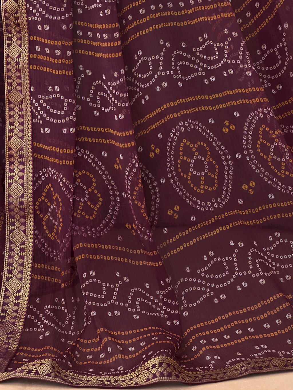 Purple Chiffon Saree - Image 4