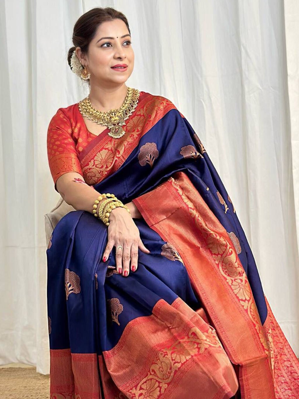 showcasing the beauty and craftsmanship of Silk Saree.