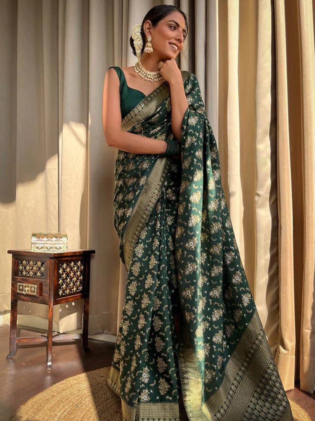 showcasing the beauty and craftsmanship of Party Wear Saree.
