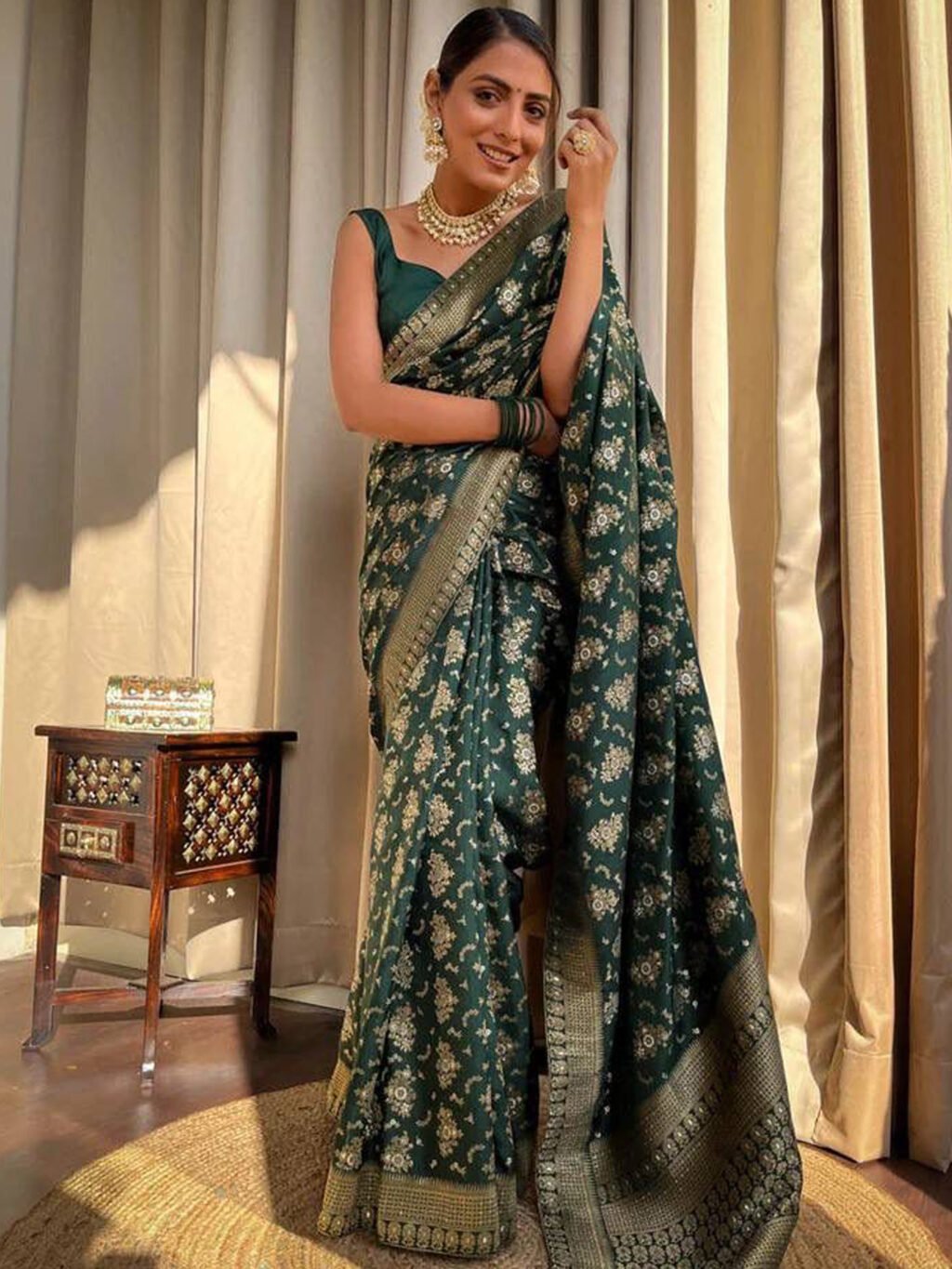 Image of Green Silk Saree