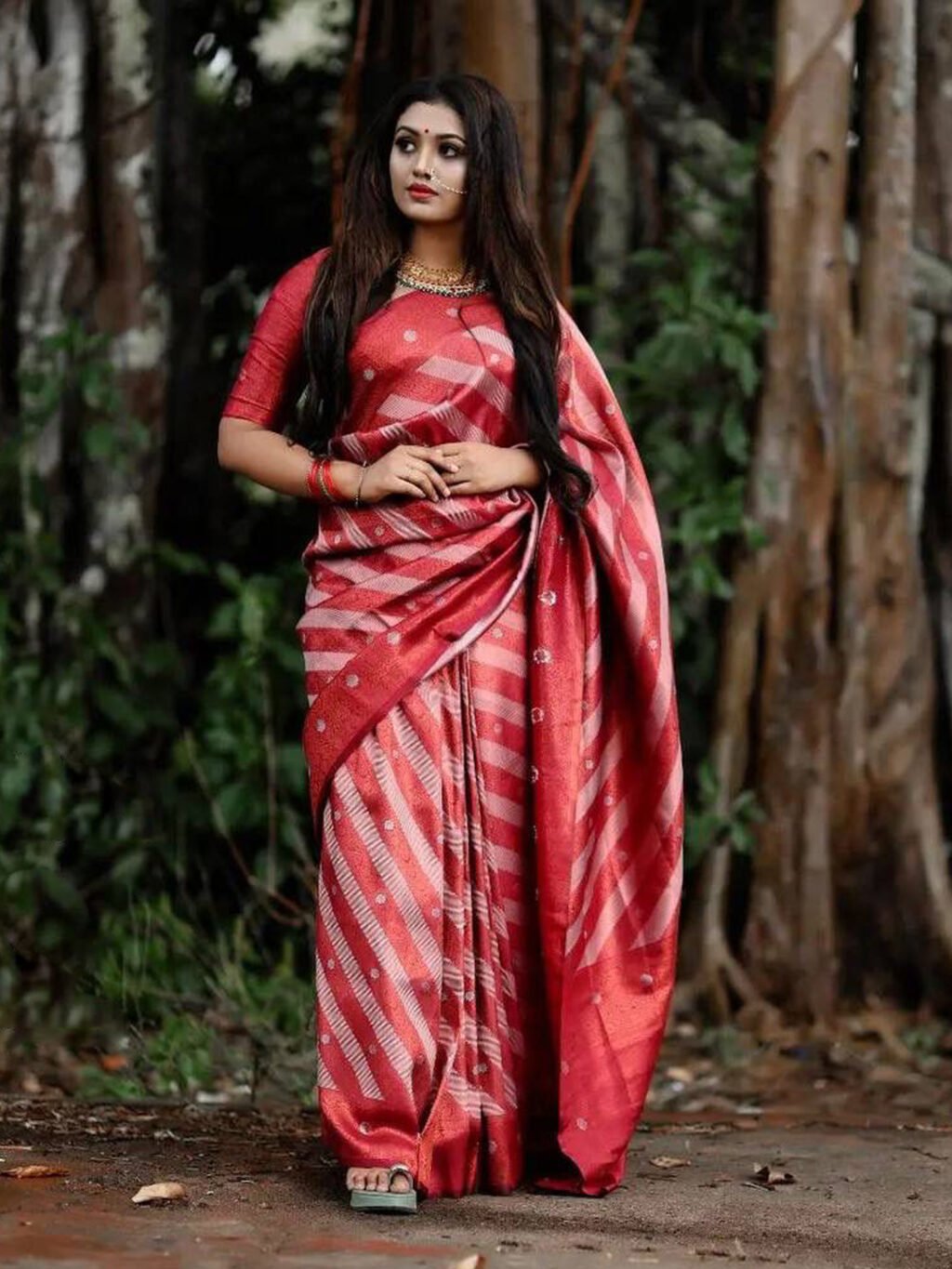 Image of Maroon Silk Saree