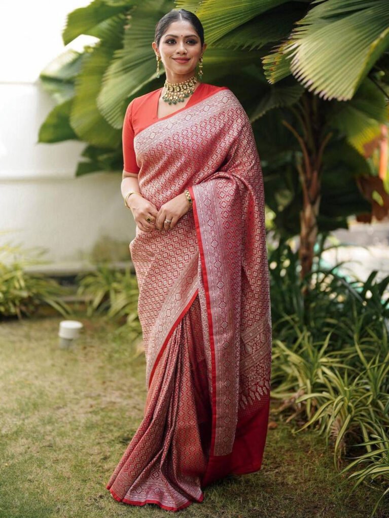 Image of Red Silk Saree