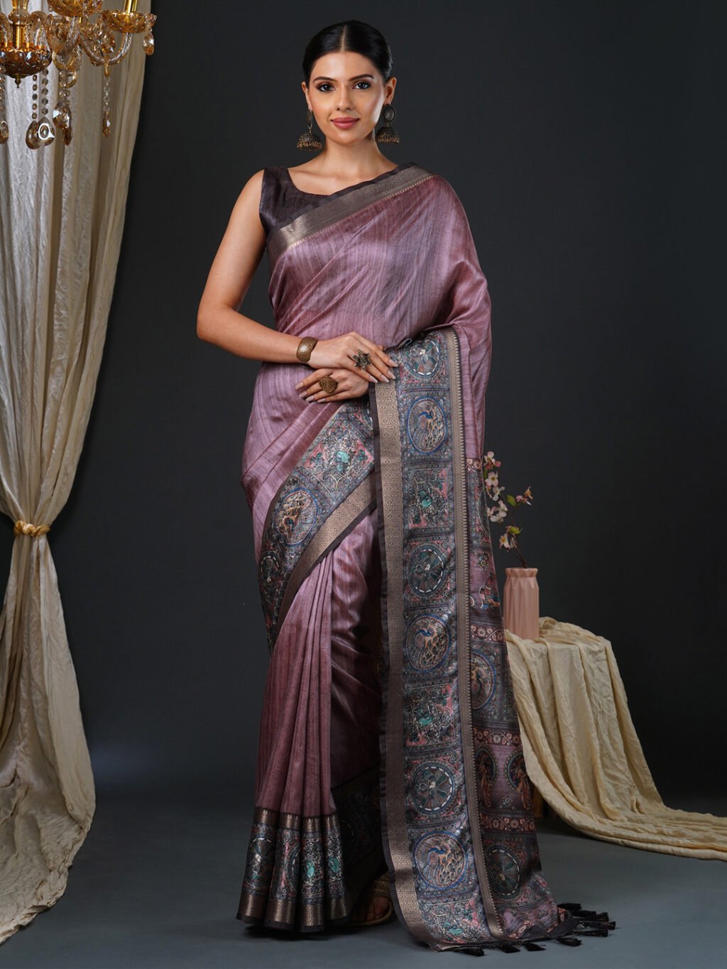 Image of Mauve Silk Saree