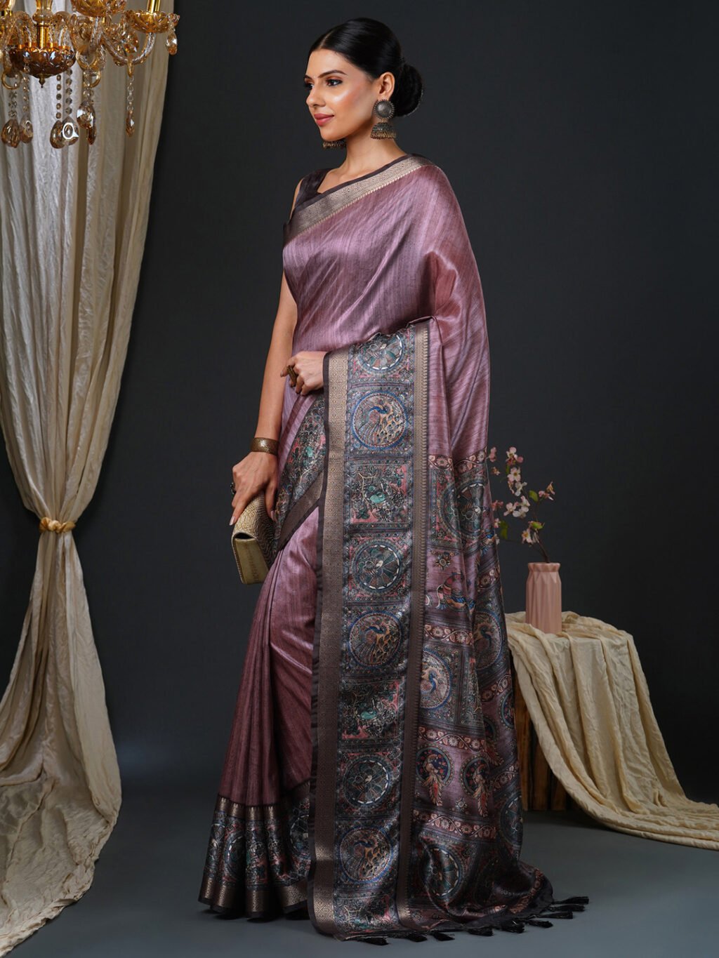 Mauve Silk Saree - Image 3