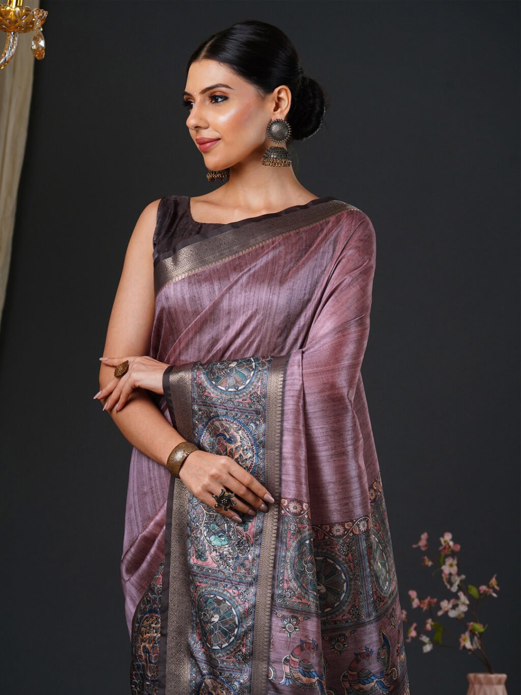 Mauve Silk Saree - Image 4