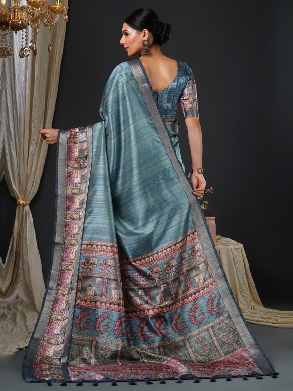 showcasing the beauty and craftsmanship of Silk Saree.