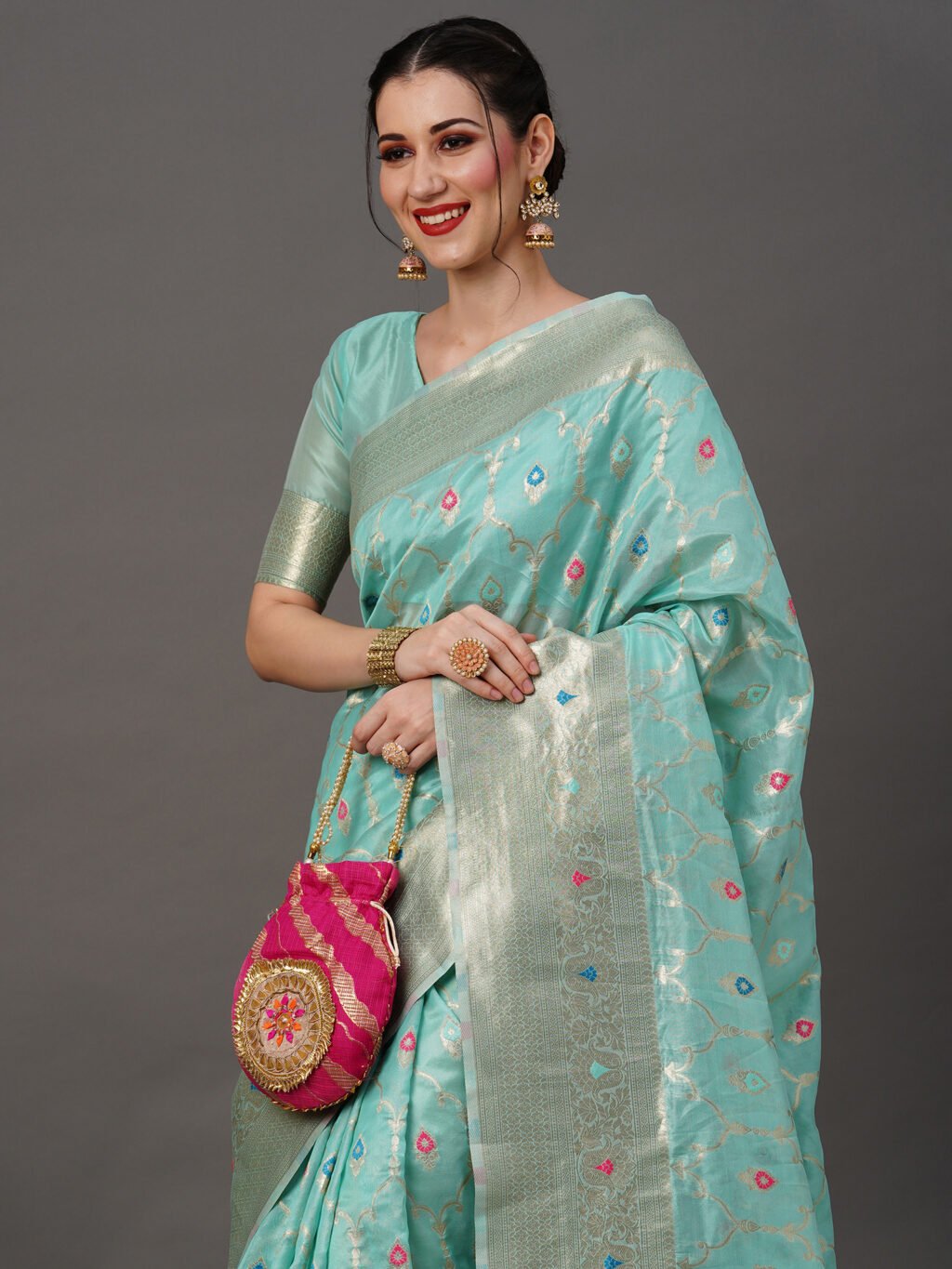 showcasing the beauty and craftsmanship of Party Wear Saree.