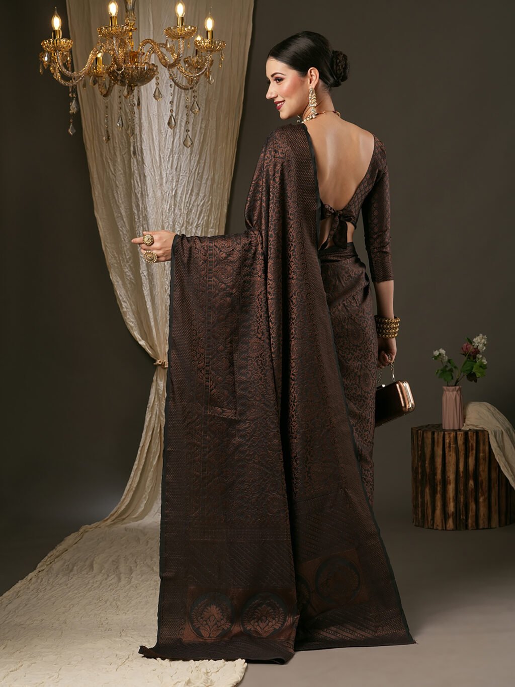 showcasing the beauty and craftsmanship of Designer Saree.
