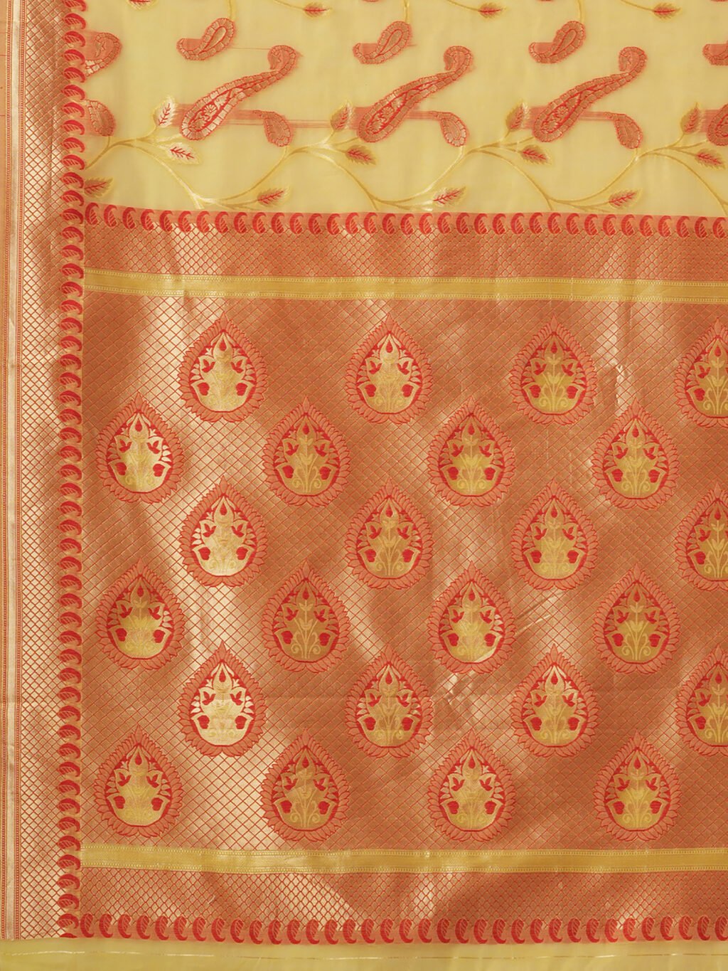 Yellow Cotton Saree - Image 3