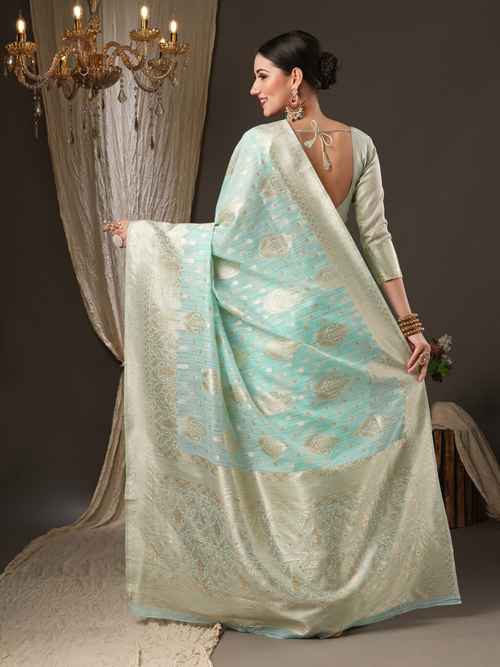showcasing the beauty and craftsmanship of Party Wear Saree.