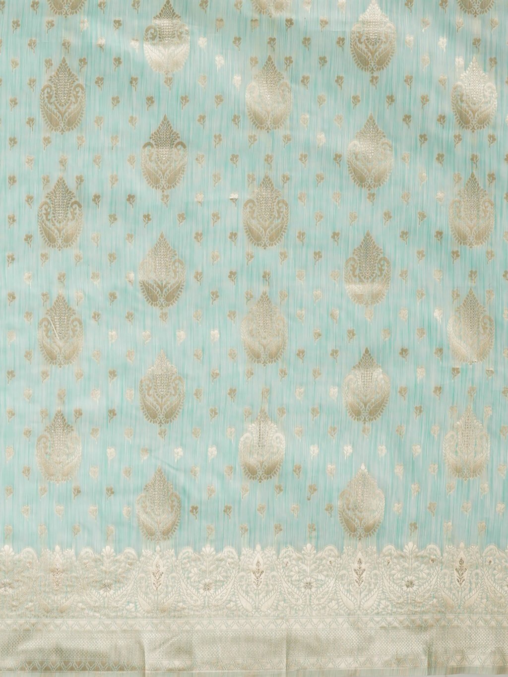 Sea Green Cotton Saree - Image 4