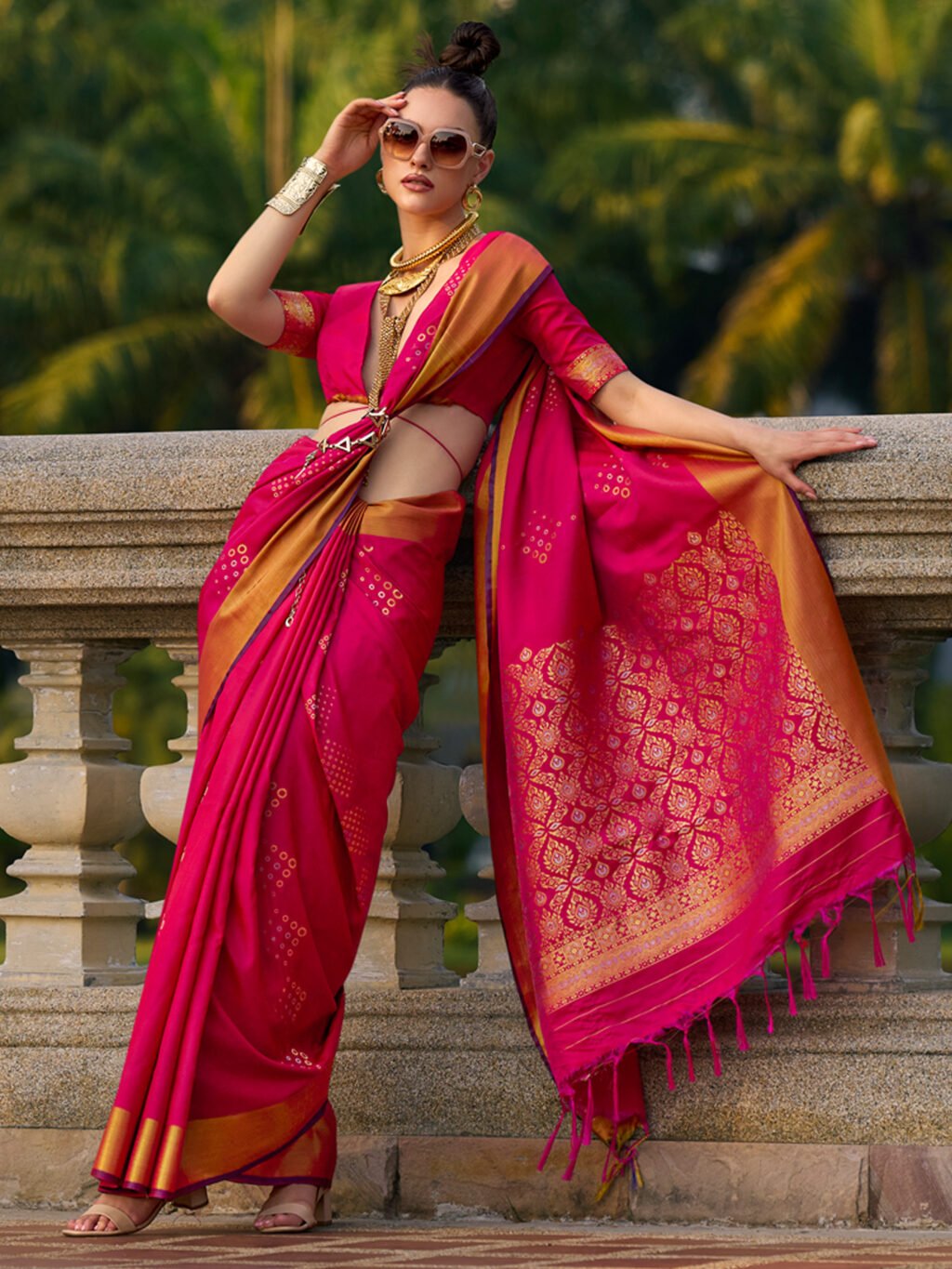 Image of Pink Silk Saree