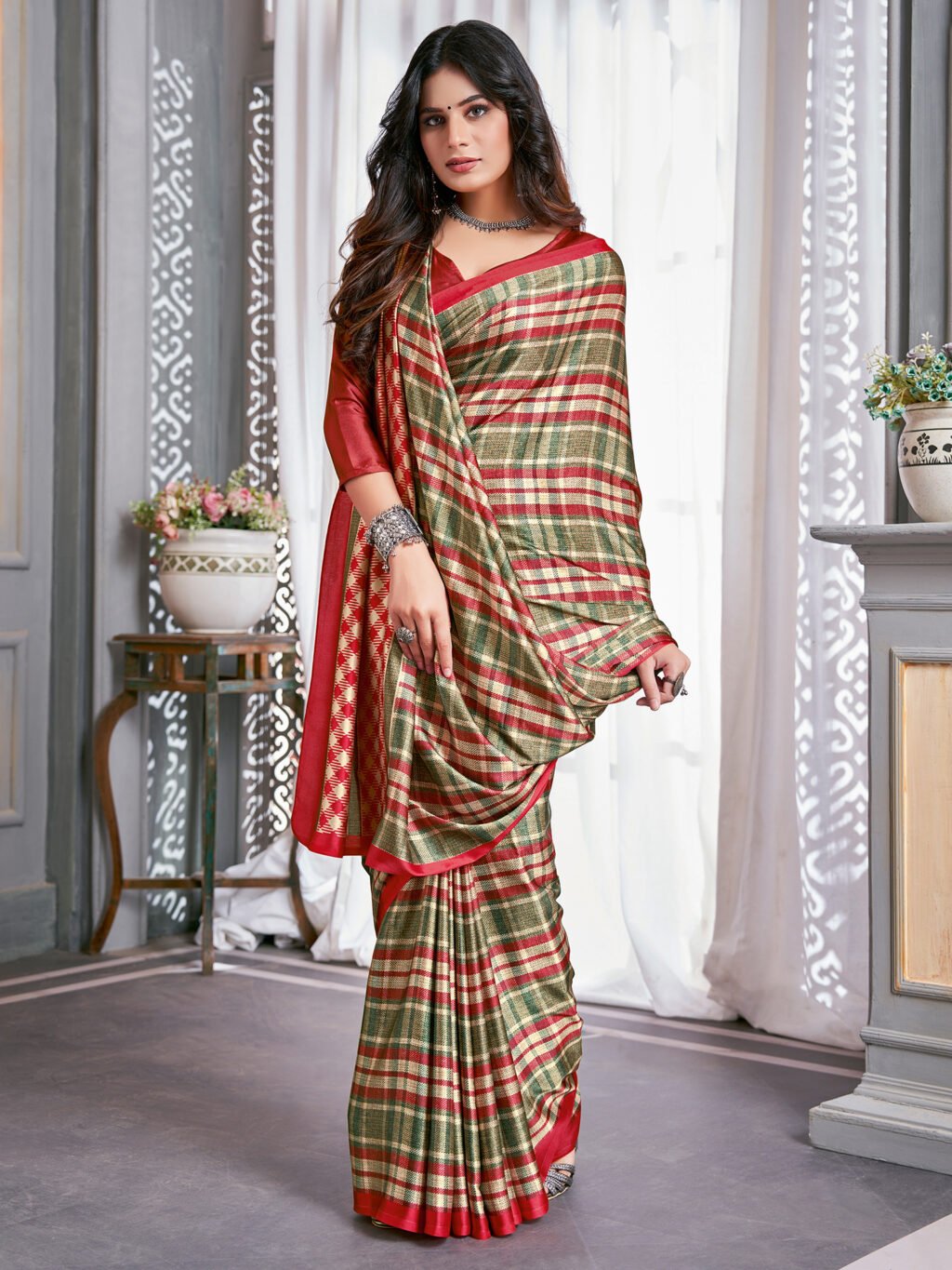 showcasing the beauty and craftsmanship of Silk Saree.