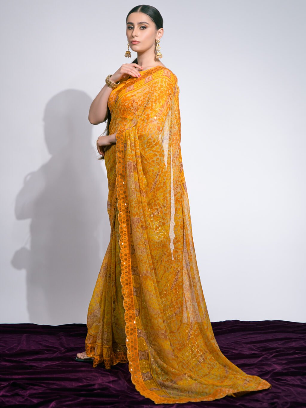 showcasing the beauty and craftsmanship of Party Wear Saree.