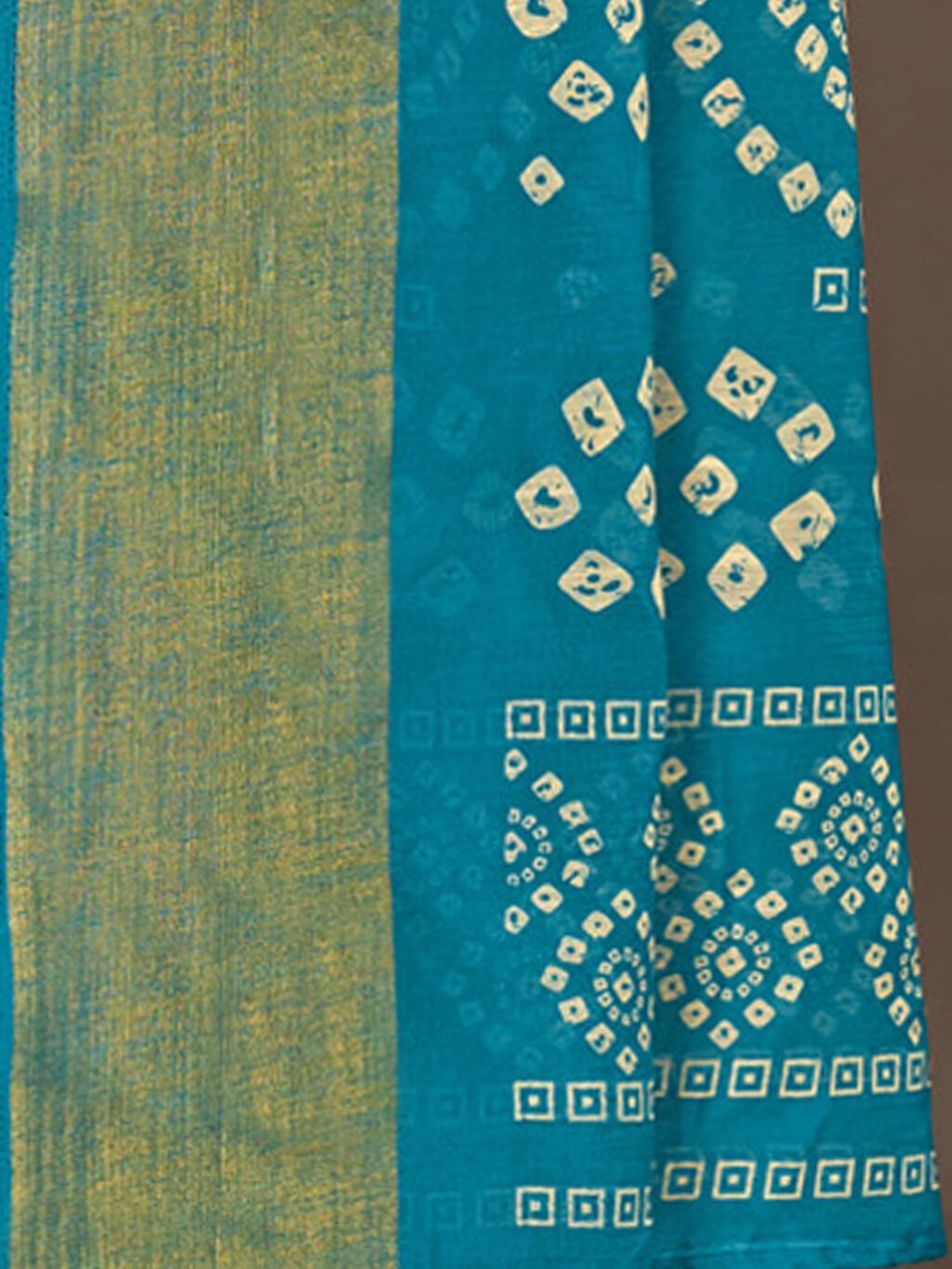 Blue Printed Branded Cotton Saree - Image 4