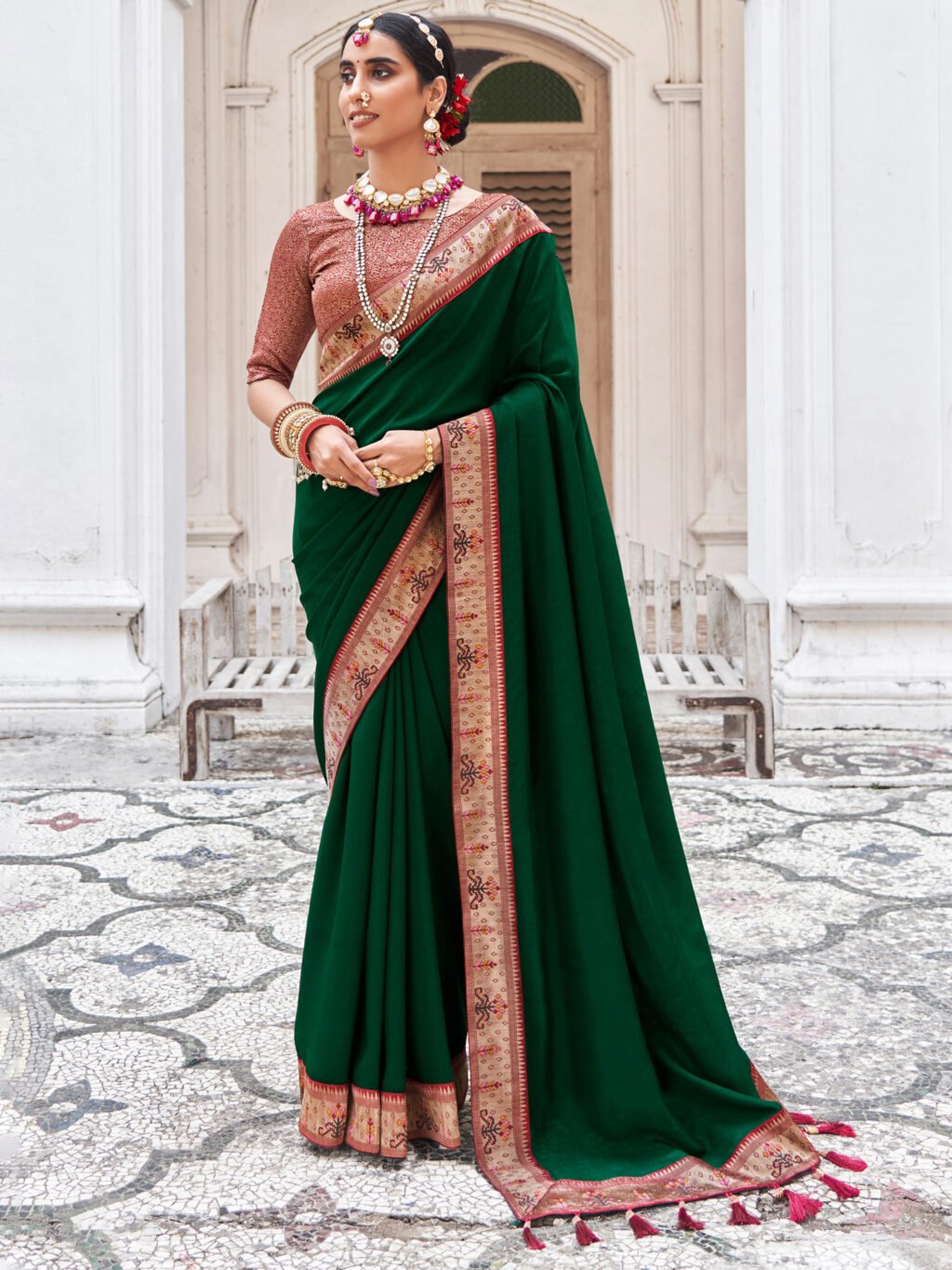 Image of Green Silk Saree