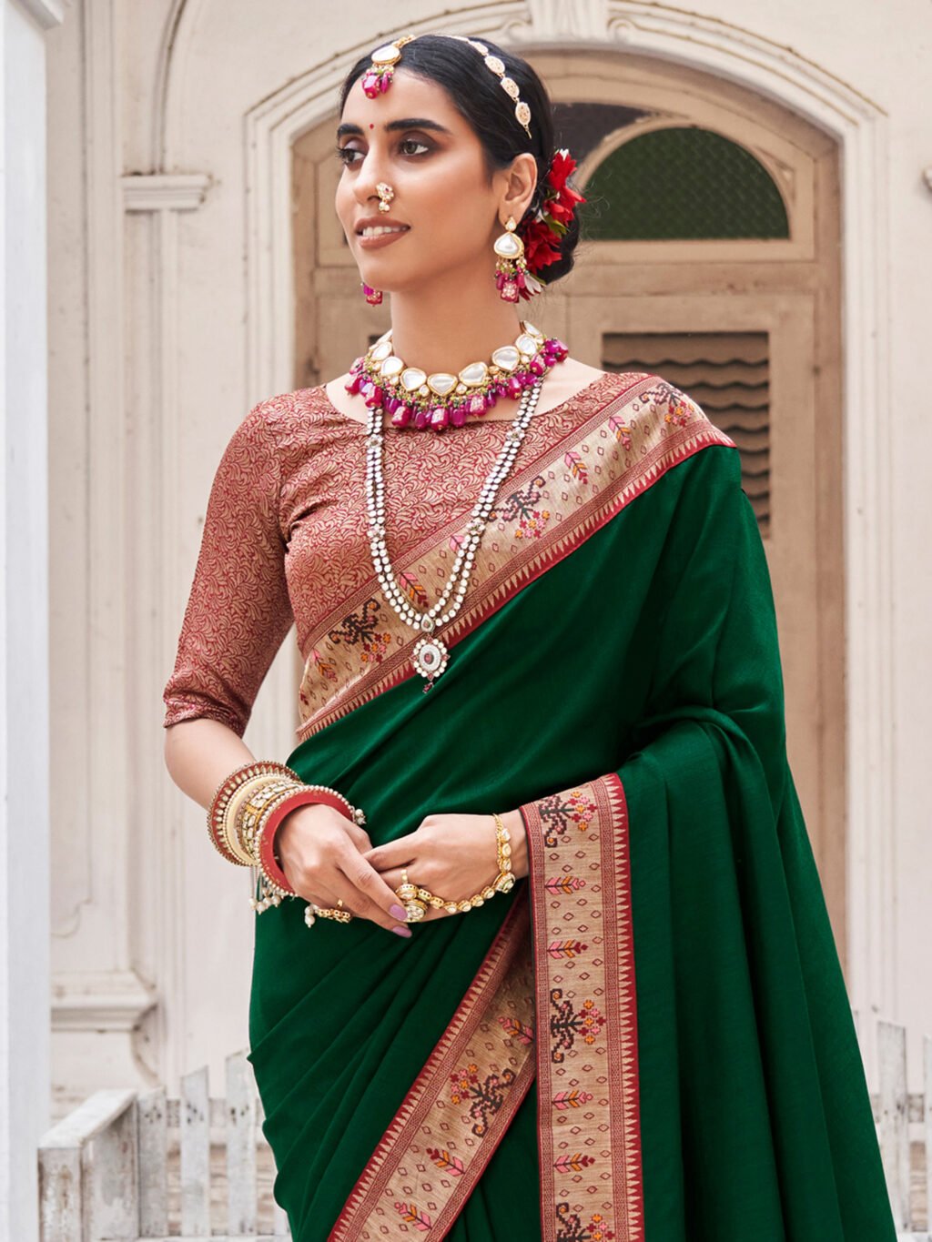 showcasing the beauty and craftsmanship of Festive Saree.