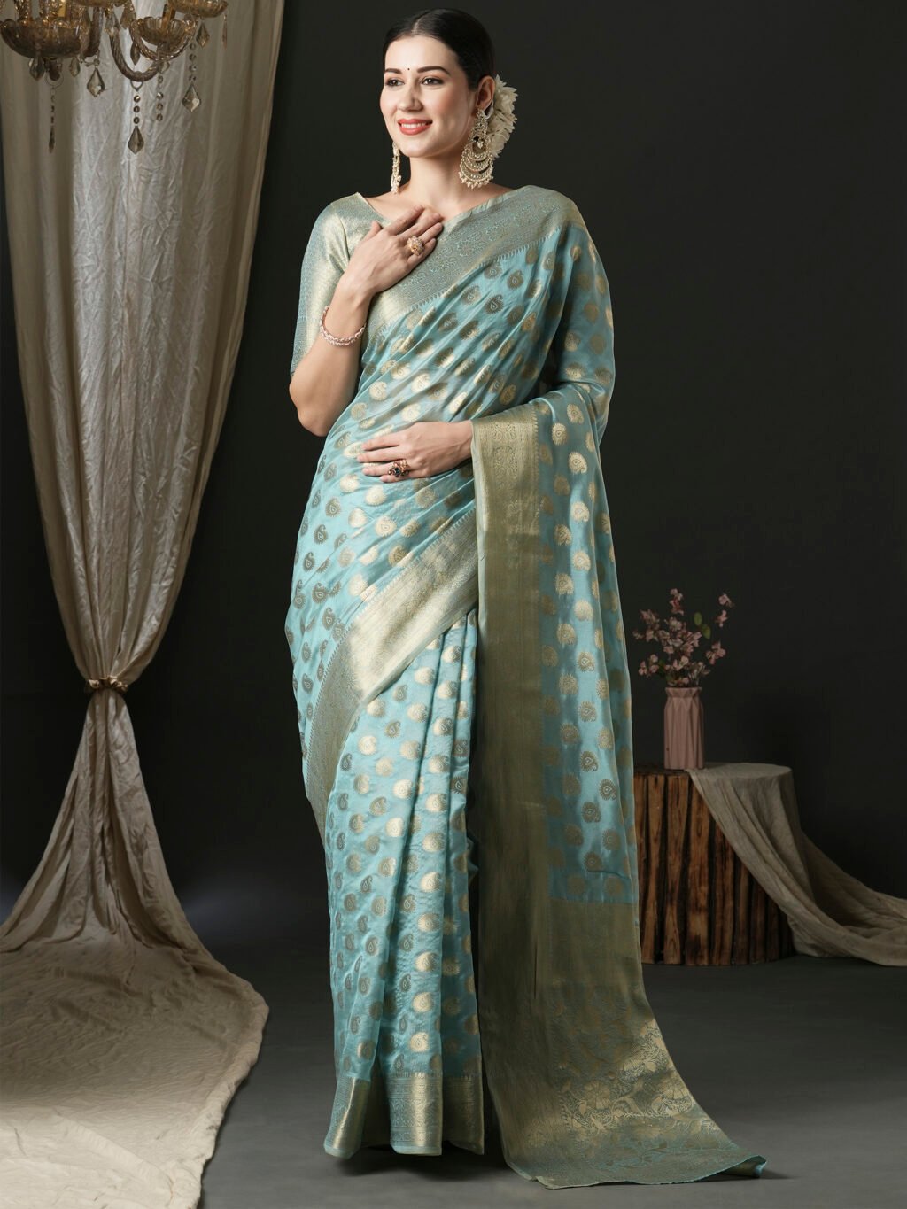Image of Light Blue Saree