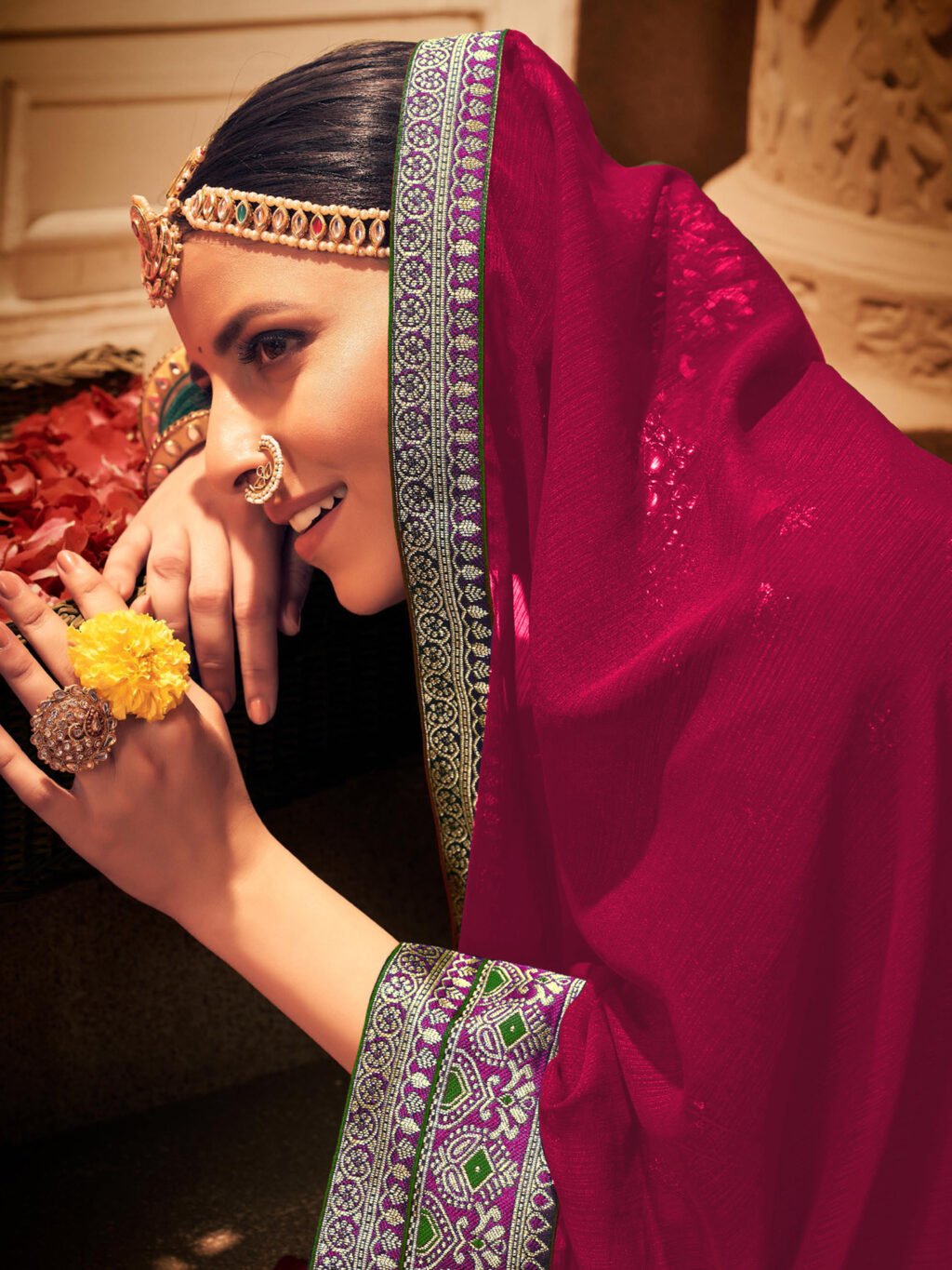 showcasing the beauty and craftsmanship of Party Wear Saree.