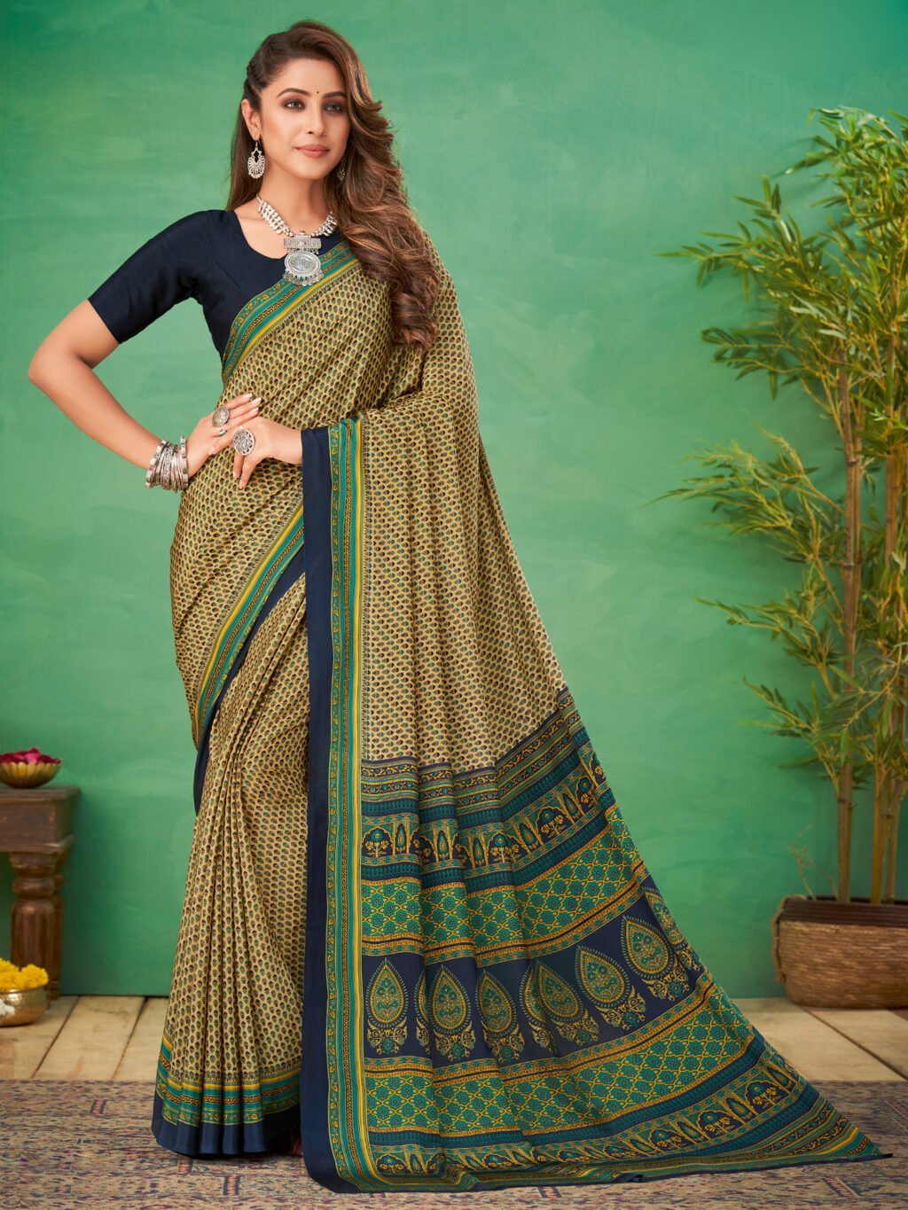 Image of Beige Saree